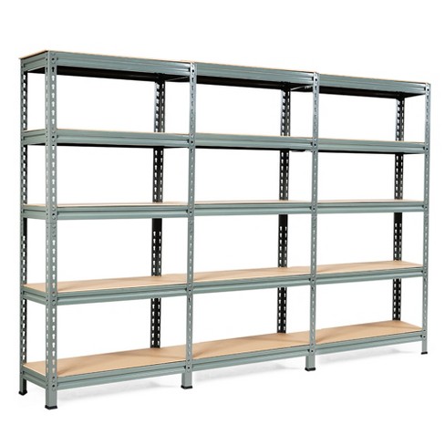 Costway 5-tier Metal Shelving Unit Adjustable Heavy-duty Utility Storage  Rack Silver : Target