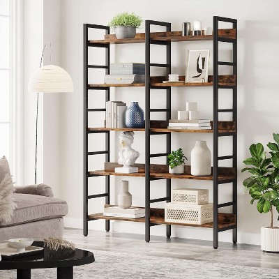 Hommoo 5-Tier Industrial Bookshelf
