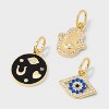 SUGARFIX by BaubleBar Good Vibes Charm Necklace Set 3pc - Gold/Black - 2 of 2