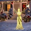 LuxenHome 4.1Ft Angel with Gold Bow Outdoor Holiday Decoration with Lights White, Gold, Brown - 4 of 4
