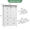 COZONY 48" Tall Farmhouse Dresser with Sliding Barn Door, 5-Drawer Chest with Adjustable Shelf for Bedroom, Kitchen, Living Room Storage - 2 of 4