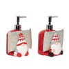 Transpac Ceramic Gnome Soap Dispenser / Sponge Holder Set of 2 Christmas Home Decorations - 2 of 3