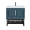 Lyngins Bathroom Vanity with Sink & Aluminum Gunmetal Faucet, Freestanding Bathroom Cabinet with Storage Doors & Open Iron Shelf for Outdoor-Ready - 4 of 4