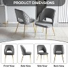 CAVINAS Modern Hollow-Back Dining Chairs with Gold Metal Legs, Set of 2, Upholstered Armless Chairs for Dining Room, Living Room, or Kitchen - 4 of 4