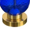 American Vintage Nightstand Table Lamp Blue-tinted Glass Base Dual Lighting - 4 of 4