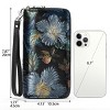 BEAFUP Women's Wallet,Creative Floral PrintLarge Capacity Double Zip Leather Wallet,RFID Blocking and Wristlet,(Random Print) - 3 of 4