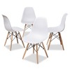 Baxton Studio Set of 4 Sydnea Mid Century Modern Acrylic Wood Finished Dining Chairs White: MDF Frame, Spot Clean - 3 of 4