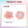 Unique Bargains Rhinestone Pearl Chiffon Flower for DIY Craft Wedding Party 15 Pcs - 2 of 4