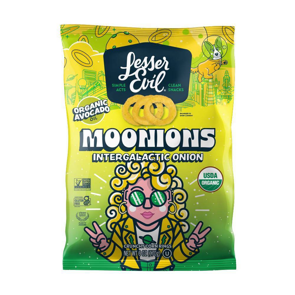 LesserEvil Moonoions Intergalactic Onion Chips - 6oz