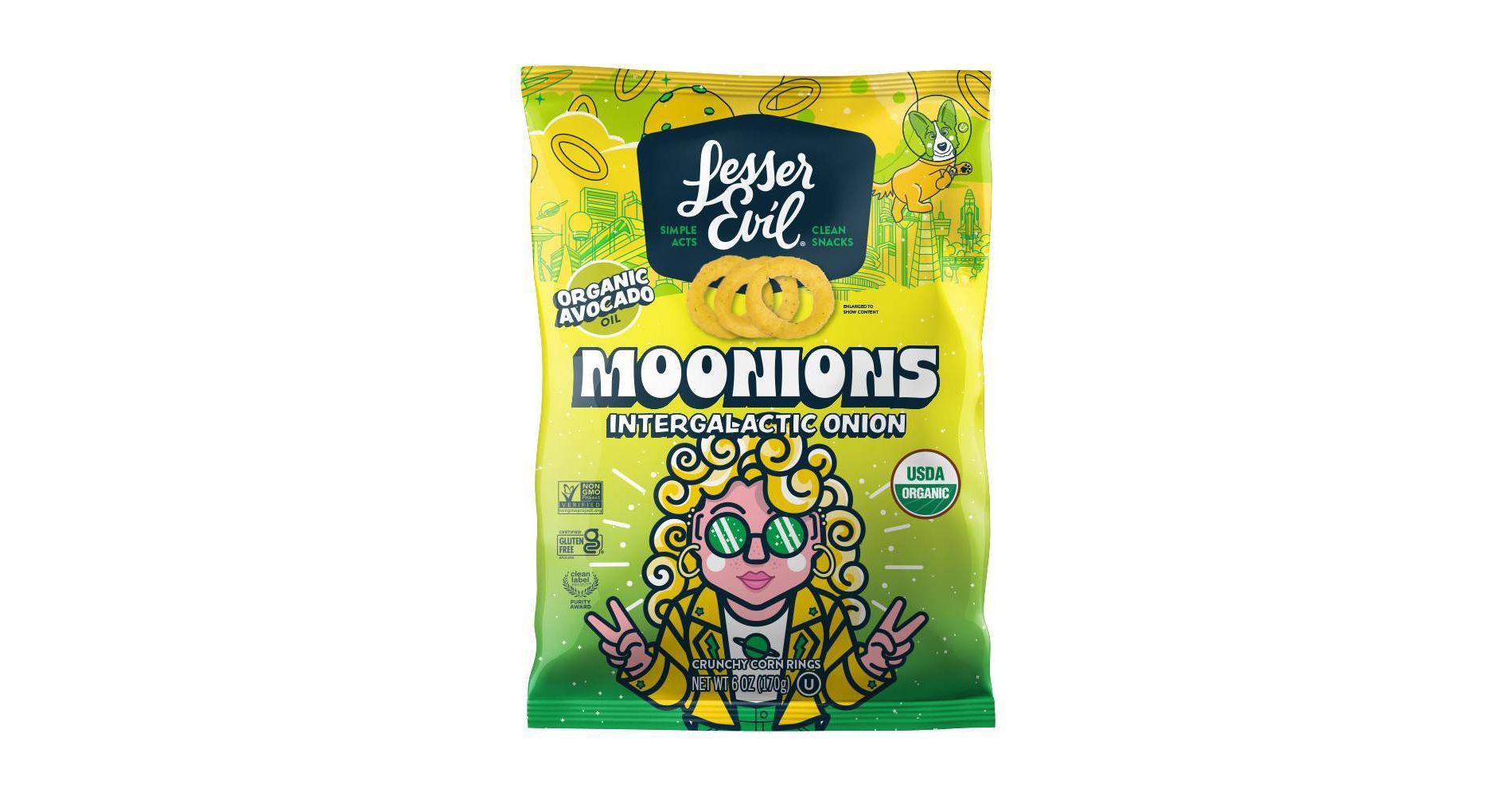 LesserEvil Moonoions Intergalactic Onion Chips - 6oz