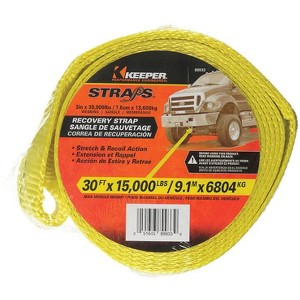 Keeper 3 in. W X 30 ft. L Yellow Vehicle Recovery Strap 15000 lb 1 pk - 1 of 1
