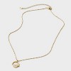 14K Gold Dipped Crystal and Mother of Pearl Circle Spinner Initial Necklace - A New Day™ - 3 of 4