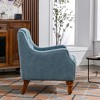 Ergonomic Button-Tufted Polyester Accent Chair with Solid Wood Legs, Vintage Brass Studs and Handmade Details, Comfy Living Room - 4 of 4