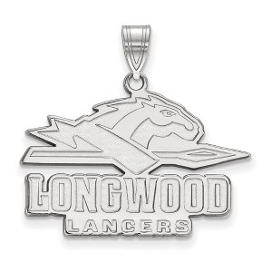 Black Bow Jewelry 10k White Gold Longwood Lancers NCAA Large Pendant - 1 of 3