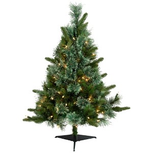 Northlight Pre-Lit Full Ashcroft Cashmere Pine Artificial Christmas Tree - 3' - Clear AlwaysLit Lights - 1 of 4