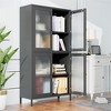 Whizmax Metal Storage Cabinet, 59" Tall Display Cabinet with 4 Glass Door, Kitchen Pantry Cabinet, Glass Storage Cabinet for Home Office - 2 of 4