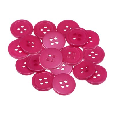 Unique Bargains Sewing Resin Round Flat 4-Hole Replacement Craft Buttons 20 Pcs