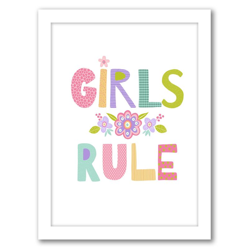 Americanflat Kids Girls Rule By Lisa Nohren Framed Print Wall Art, 1 of 8