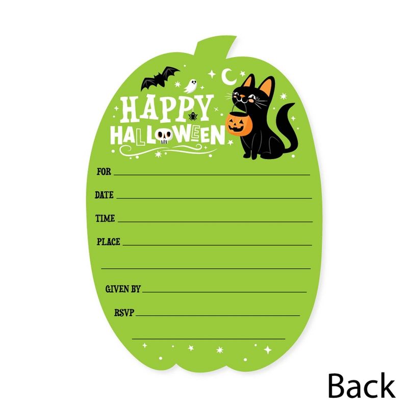 Big Dot of Happiness Jack-O'-Lantern Halloween - Shaped Fill-In Invitations - Kids Halloween Party Invitation Cards with Envelopes - Set of 12, 5 of 8