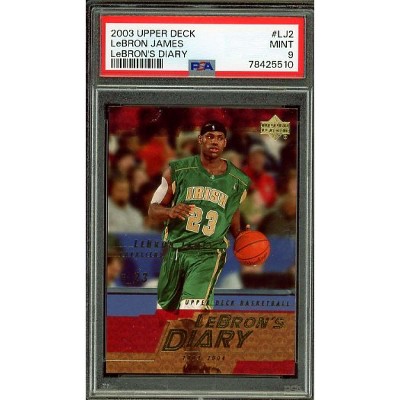 LeBron James Rookie Card 2003-04 Upper Deck Diary #LJ2 PSA 9