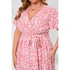 Plus Size Boho Dress Wrap V Neck Maxi Dress - 4 of 4