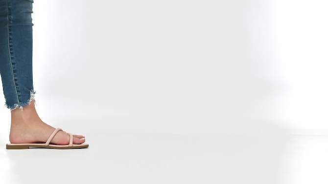 Journee Collection Womens Lauda Tru Comfort Foam Vegan Leather Slip On Sandals, 2 of 11, play video