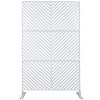 Okak Patio Privacy Screen with Diagonal Stripe Cutout, Outside Lattice Panels with Stand, Patio Privacy Panels for Backyard, Garden, Lawn - 2 of 4
