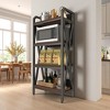 Hrinhom 25.6"W Storage Shelves, 4-Tier Wooden Kitchen Shelves with Metal Frame - 2 of 4