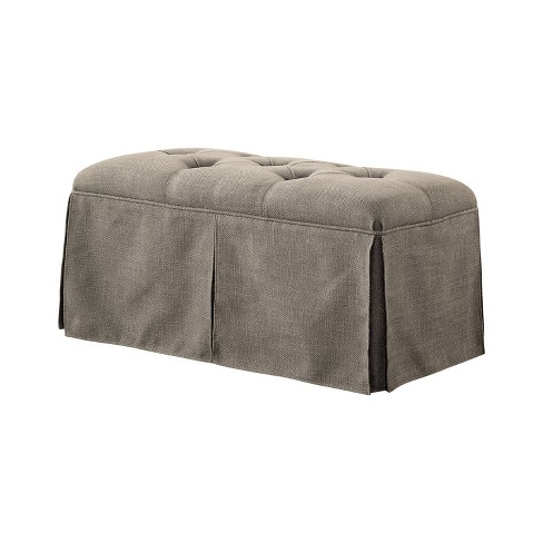 Furman Transitional Button Tufted Fabric Storage Ottoman Brown Iohomes Target
