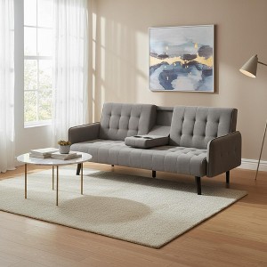 Homy Casa Convertible Sleeper Sofa Bed with Cup Holder & Drop-Down Table,for Living Room - 1 of 4