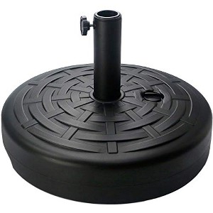 Sunnyglade 30LB Central Pole Umbrella Base with Wide Rattan Design with Steel Umbrella Holder Water Filled Umbrella Base Stand - 1 of 1