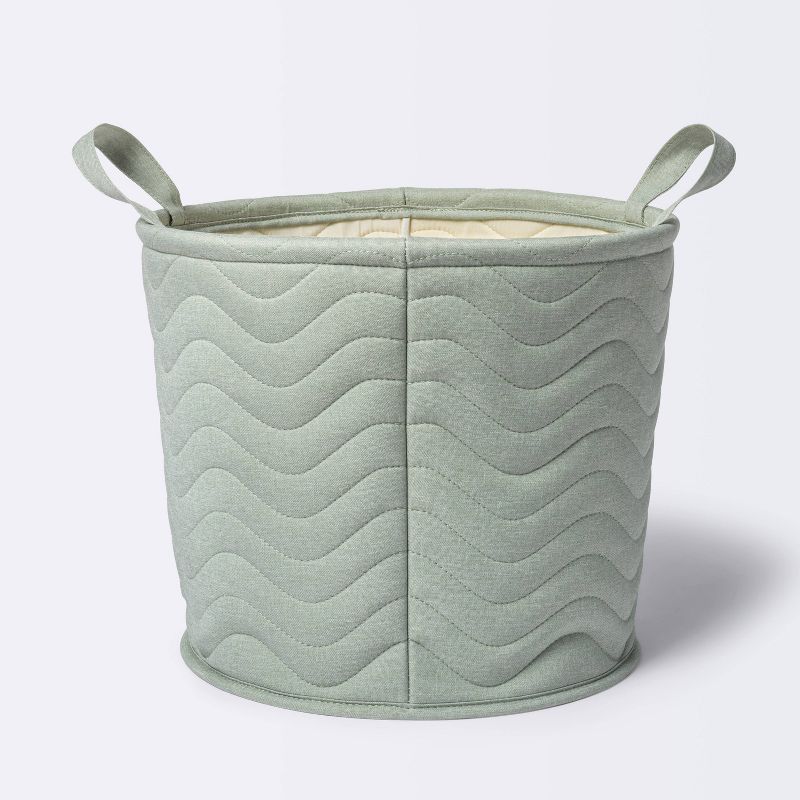 Quilted Fabric Large Round Storage  Basket - Green - Cloud Island&#8482;, 1 of 8