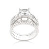 Slickblue Women’s Triple Stack Princess Cut Engagement Ring Set – Rhodium-Plated, Clear, Sizes 5-10 - 2 of 4