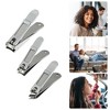 Unique Bargains Nail Clippers Nail Clipper Set for Nail Care Portable Stainless Steel Silver Tone 3 Pcs - 2 of 4