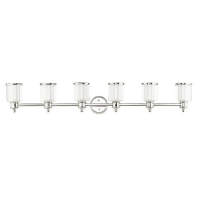 Polished Nickel 6-Light Dimmable Outdoor Vanity Sconce
