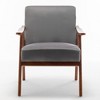 Accent Chair with Solid Wood Frame, Compact Comfortable Seating and Sleek Profile, Mid-Century Modern Design - 3 of 4