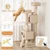 Tall Cat Tree Tower for Large Indoor Cats, Multi-Level Condo with Plush Perch & Sisal Posts - 4 of 4