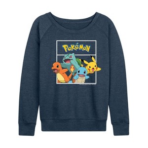 Women's - Pokémon - Team Pokémon Lightweight French Terry Wide Neck Long Sleeve Shirt - 1 of 4