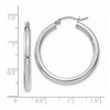 Black Bow Jewelry 3mm x 30mm 14k White Gold Classic Round Hoop Earrings - 4 of 4