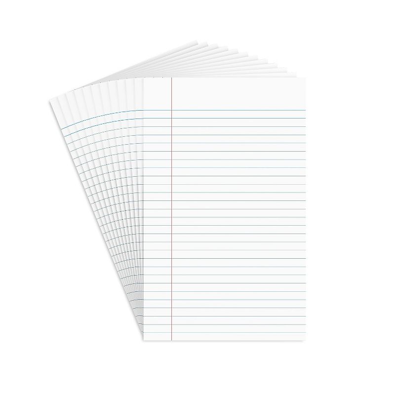 Staples Notepads 5" x 8" Narrow White 50 Sh./Pad 12 Pads/PK TR57330/18600, 1 of 9