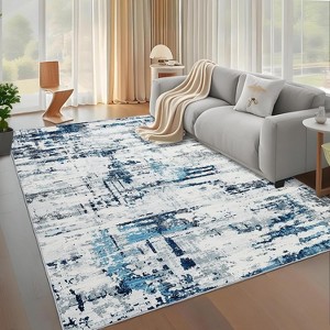 Modern Abstarct Area Rug Washable Rug Stain Resistant Throw Carpet Non Shedding Low Pile Folding Floor Cover with Non-Slip Backing - 1 of 4