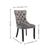 FURNIinspire Dining Chairs Dining Room Chair Kitchen Chairs Set Of 2, Modern Velvet Upholstered Solid Wood Dining Chair, Gray, 24.4"*19.7"*37.5" - 3 of 4