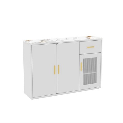Sideboard Buffet Cabinet With Doors, Built In Shelves Storage Drawer Cupboard Console Table, Accent Coffee Bar Cabinet For Dining Room
