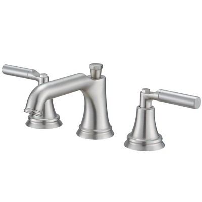 BWE 8 in. Widespread Double Handle Three Holes Bathroom Faucet Water-Saving With Drain Kit