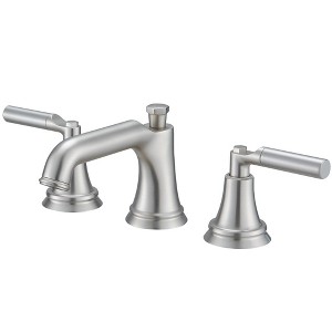 BWE 8 in. Widespread Double Handle Three Holes Bathroom Faucet Water-Saving With Drain Kit - 1 of 4