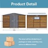 8x10 FT Outdoor Backyard Storage Shed,Iron-Wood Frame Garden Storage Shed with Two Doors and Window,Tool Shed with All-Weather Design-Coolbibila - 4 of 4