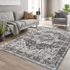 Washable Vintage Rug Non Slip Low Pile Rug Soft Medallion Throw Floor Cover Foldable Indoor Carpet for Living Room Bedroom Playroom Nursery - 3 of 4