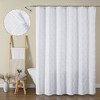 Aoibox Jacquard Geometric Textured Fabric Boho Shower Curtain for Bathroom, Soft Hotel Style Farmhouse with Grommet Top and Hooks, Machine Washable - 2 of 4