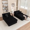 Modern Corduroy Chaise Lounge Chair Set of 2, Oversized Sleeper Sofas with High-Resilience Foam for Bedroom or Living Room – The Pop Home - 3 of 4