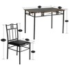 VECELO Dining Room Wooden Kitchen Table and Pu Cushion Chair Sets for Small Space, Retro Brown - 2 of 4